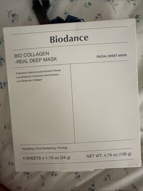 Bio Collagen Real Deep Mask - White Hydrating Facial Sheet (4 Pack)